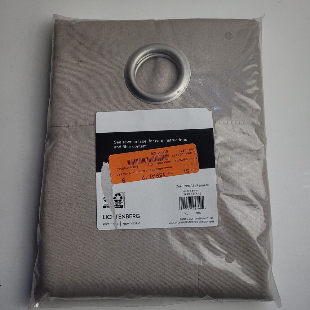NEW Sun Zero Lichtenberg Grommet One Panel Color Stone 54 W in X 84 in  L #CT3